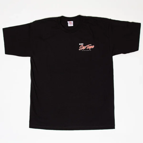 Sex Tape Lacrosse T-Shirt – Black Logo Tee Black t-shirt featuring Uncle Nicky’s Sex Tape logo in red and white on the front chest