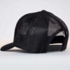 Back view of Uncle Nicky’s Black Trucker Hat with mesh paneling and snapback closure