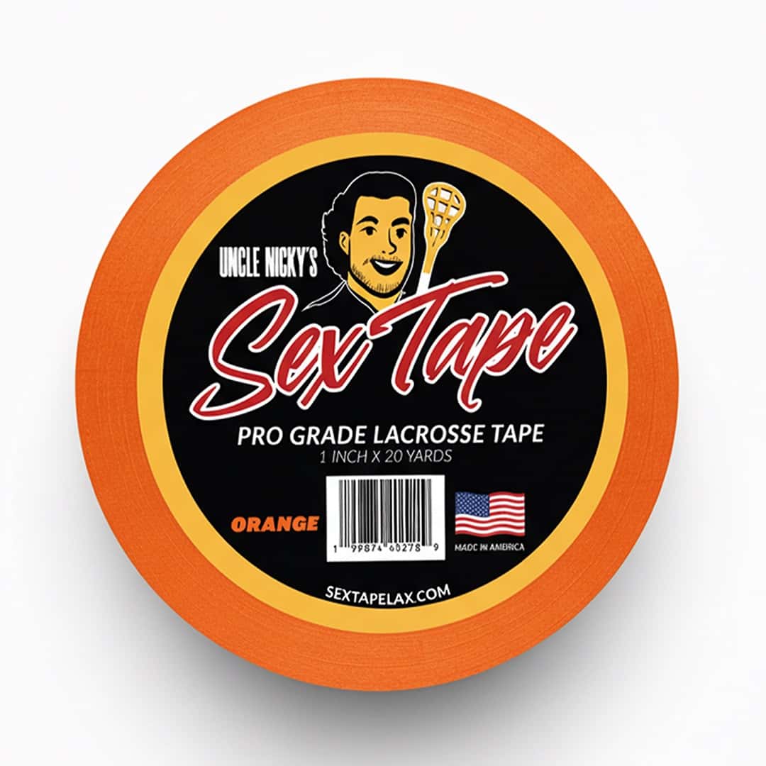 Orange Uncle Nicky’s Sex Tape roll featuring pro grade lacrosse tape label.